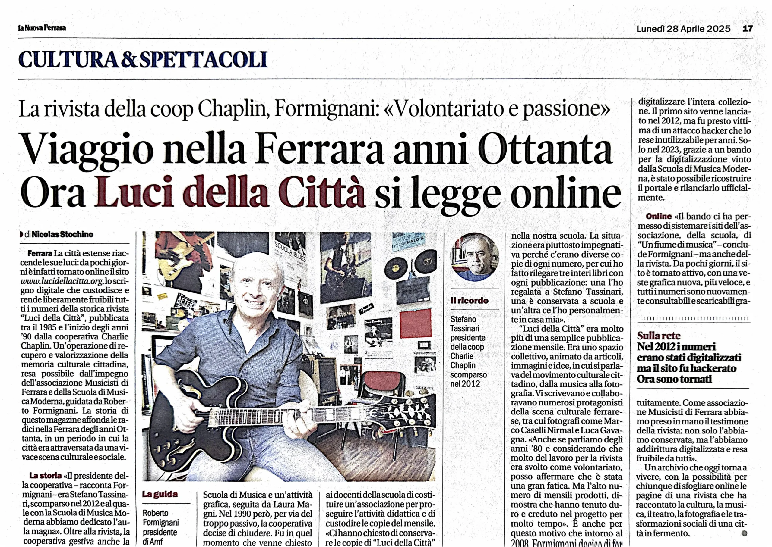 Articolo La Nuova Ferrara 28 Aprile 2025